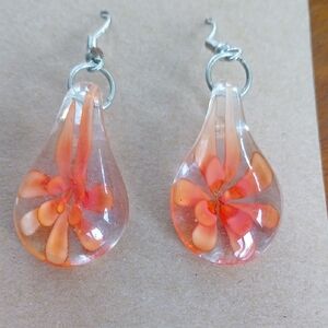 Vibrant Floral Teardrop Earrings